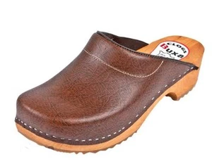 Holzclogs braune Farbe F3 medizinisches Leder Damen - Bild 1 von 3