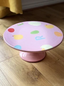 Boston Warehouse Easter Spring ceramic pink Cake Stand 30cm - Picture 1 of 15