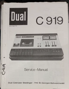 Dual C 919 C919 Kassettendeck Servicehandbuch Thorens Original - Bild 1 von 3