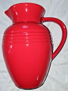 Le Creuset of France 2 Quart 9" Two Tone Red Water / Ice Tea Pitcher - Picture 1 of 4