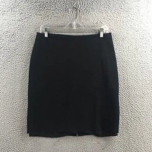 Talbots Short A-Line Skirt Womens Petite 10 (Actual 32X19.5) Black Mid Rise Zip - Picture 1 of 15