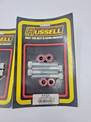 Nuevo de Lote Antiguo Russell Juego de Pernos de Bomba de Agua Larga Rojo 350 396 454 Chevy Pequeño Bloque Grande Foto 1 de 2