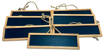 Lot of 7-Rectangle Hanging Chalk Blackboard (L x W x H) 6.5'' X 2'' X 0.25''. - Image 1 of 2