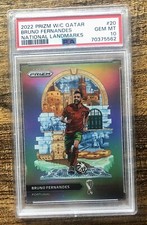 2022 Panini Prizm World Cup National Landmarks Portugal Bruno Fernandes PSA 10
