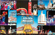 Chrome Postcard AH B849 Glittering Fremont St Las Vegas Nevada Multi View 1963