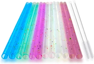 Eco-Friendly Silicone Straws Set - 12 Pcs - Picture 1 of 8