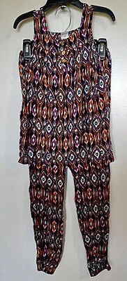 Carter's 100% Viscosa Multicolor Geométrico Tank Top y Pantalones Conjunto Talla 7 Foto 1 de 4