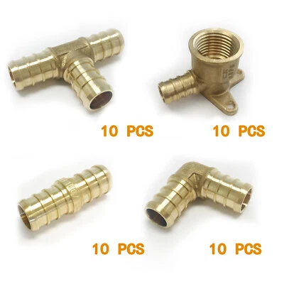 (40PCS)1/2" PEX  Fittings Drop-Ear Elbow(10PCS),Coupling, Tee,Elbow(10 PCS/EACH) - Image 1 of 4