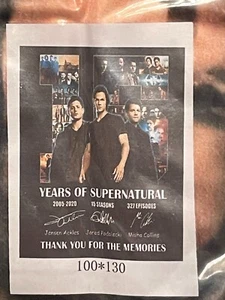 Years of Supernatural Thank You for The Memories Sofa Soft Blanket Sz 40" x 50" - Picture 1 of 5