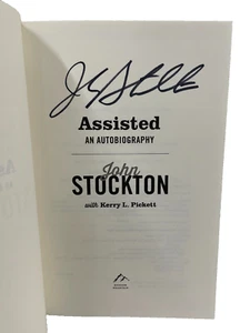 John Stockton Signed Assisted Hard Cover Book Authentic Autograph - Picture 1 of 3