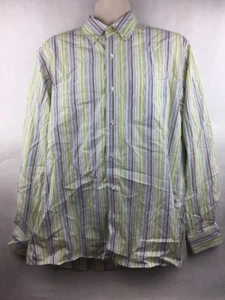 Men's Gap Classic Green Blue Brown Button Up Dress Shirt Size L - Picture 1 of 3