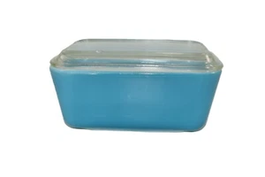 VINTAGE PYREX PRIMARY BLUE 502B RECTANGULAR REFRIGERTOR DISH WITH 502C LID - Picture 1 of 5