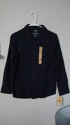 Urban Pipeline Shirt Ultimate Flannel Black Plain Long Sleeve Boys Large 14/16 - Image 1 of 4