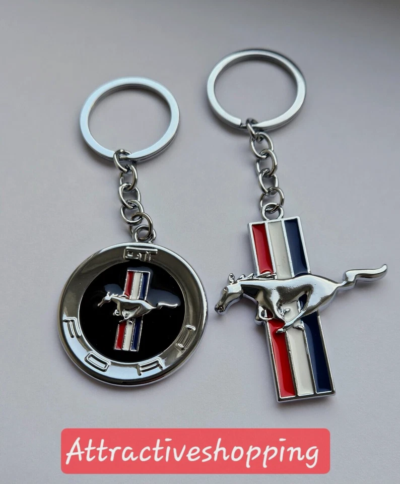 Ford Mustang porte clés lot de deux logo double face neuf sous blister - Photo 1/4