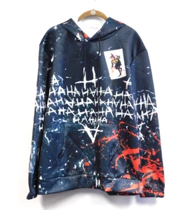Mens Novelty Joker HA HA HA Pullover Hoodie Size Large New - Picture 1 of 4