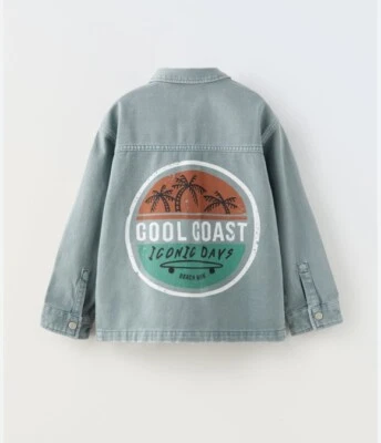 Camisa jeans/jaqueta jeans Zara infantil tamanho grande com botões nova com etiquetas 13-14 anos - Imagem 1 de 4