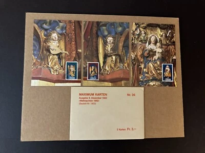 Liechtenstein FDC Maximum Card (MK36) 1982 Christmas #751-53 +Angels Play Music - Image 1 of 2