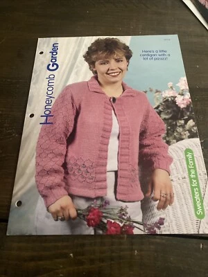 Honeycomb Garden Cardigan Sweater Knitting Pattern House of White Birches - Image 1 of 2