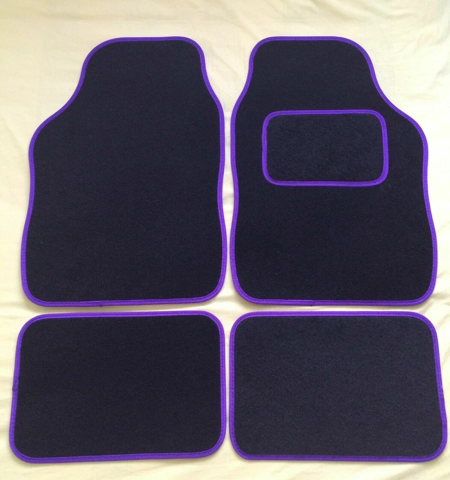 FOR: MAZDA RX-8 - UNIVERSAL CAR FLOOR MATS BLACK CARPET & PURPLE TRIM - Image 1 of 1