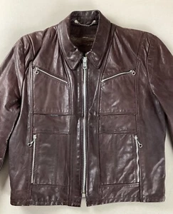 Vintage Fidelity Leathers Leather Motorcycle Jacket with Liner Brown Size 42 - Picture 1 of 22
