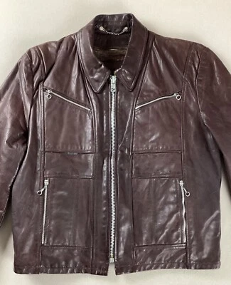 Vintage Fidelity Leathers Leather Motorcycle Jacket with Liner Brown Size 42 - Image 1 of 4