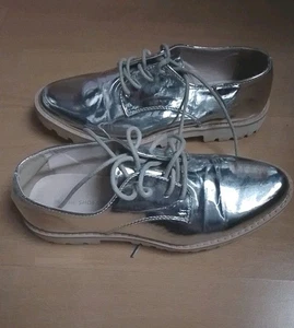 The Shoes Halbschuh Damenschuhe Gr.38 Silber glänzend - Bild 1 von 6