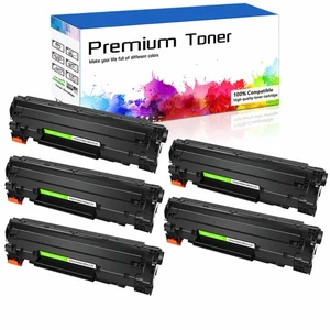 5PK Black Toner Cartridge for HP CB435A 35A LaserJet Pro P1002 P1003 P1004 P1009 - Picture 1 of 23