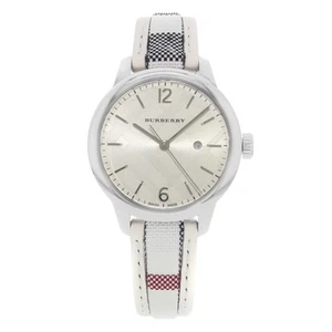 Burberry The Classic Round Silver Guilloche Steel Quartz Ladies Watch BU10113 - Picture 1 of 9