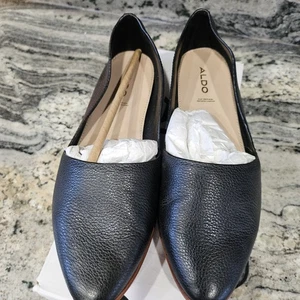 Aldo Damen Ballerinas flach blancette schwarz flach 7 genarbtes Leder - Bild 1 von 4