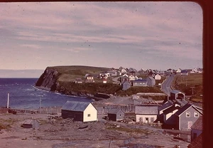 Photograph 35mm Slide Nova Scotia Canada Homes Along Coastline Covered Bridge - Picture 1 of 1