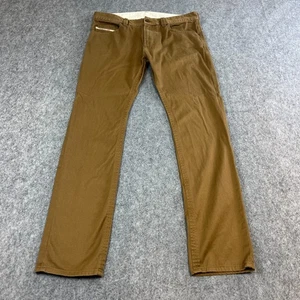 Diesel Mens Chino Trousers Pants Tapered 34 32 Brown Stretch Thavar - Picture 1 of 11