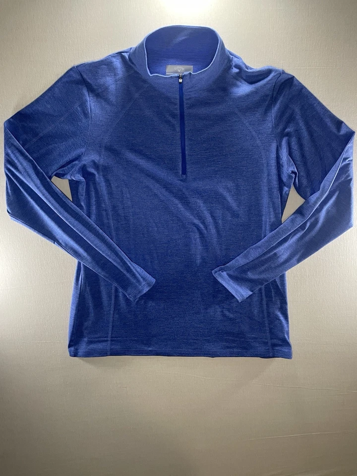 Top de golf Callaway para mujer con cremallera en cuarto azul grande manga larga Foto 1 de 4