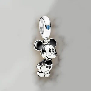 Mickey Mouse Blue Gem Disney Charm 925 Sterling Silver Charm - Picture 1 of 1