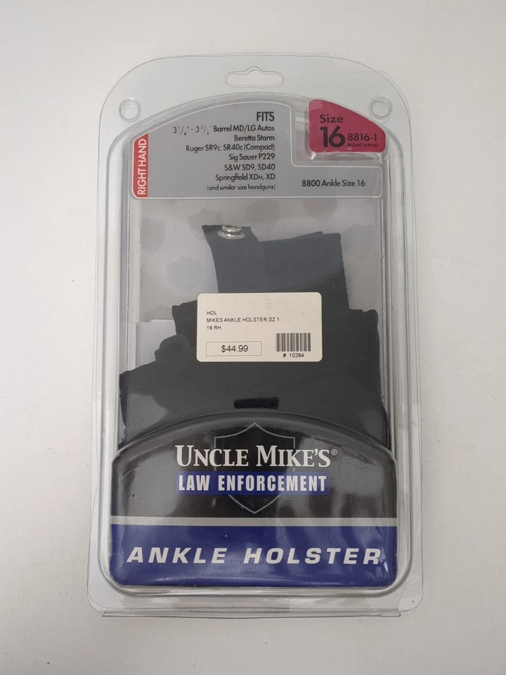 New Uncle Mike's Law Enforcement Ankle Holster Size 16 8816-1 RH - Image 1 of 4