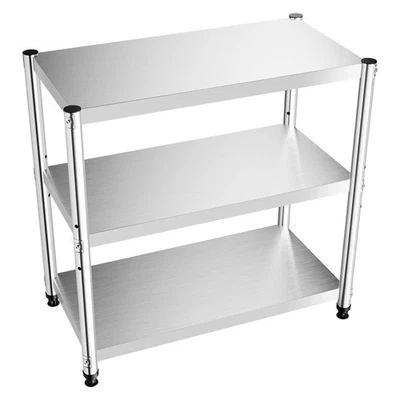 3 Layers Kitchen Shelf Shelving Rack Restaurant Shelves Rack Stainless Steel US - Image 1 of 4