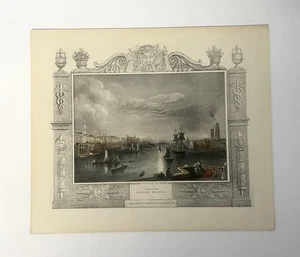 Ansichten von der London Bridge Kunstdruck Tombleson’s Thames - Bild 1 von 7