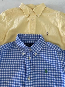 Ralph Lauren Cotton Long Sleeve Button Down Shirts Boys Size 6 Lot Of 2 - Picture 1 of 12