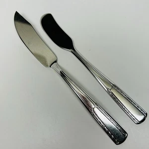 Vtg PROVIDENCE "PLAZA" Stainless MASTER BUTTER KNIFE + BUTTER SPREADER Glossy US - Picture 1 of 2