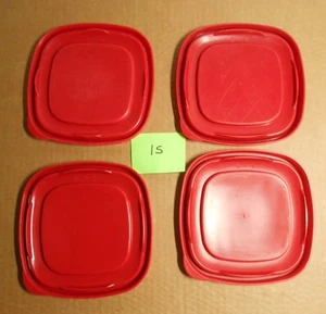Rubbermaid Easy Find Replacement Red Lid 7J64 6 1/2" Square Lot of 4 G15 - Picture 1 of 3