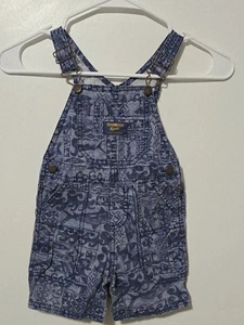 Y2K Osh Kosh B'Gosh Ocean Shark Shortalls Youth Size 18 Months  - Picture 1 of 7