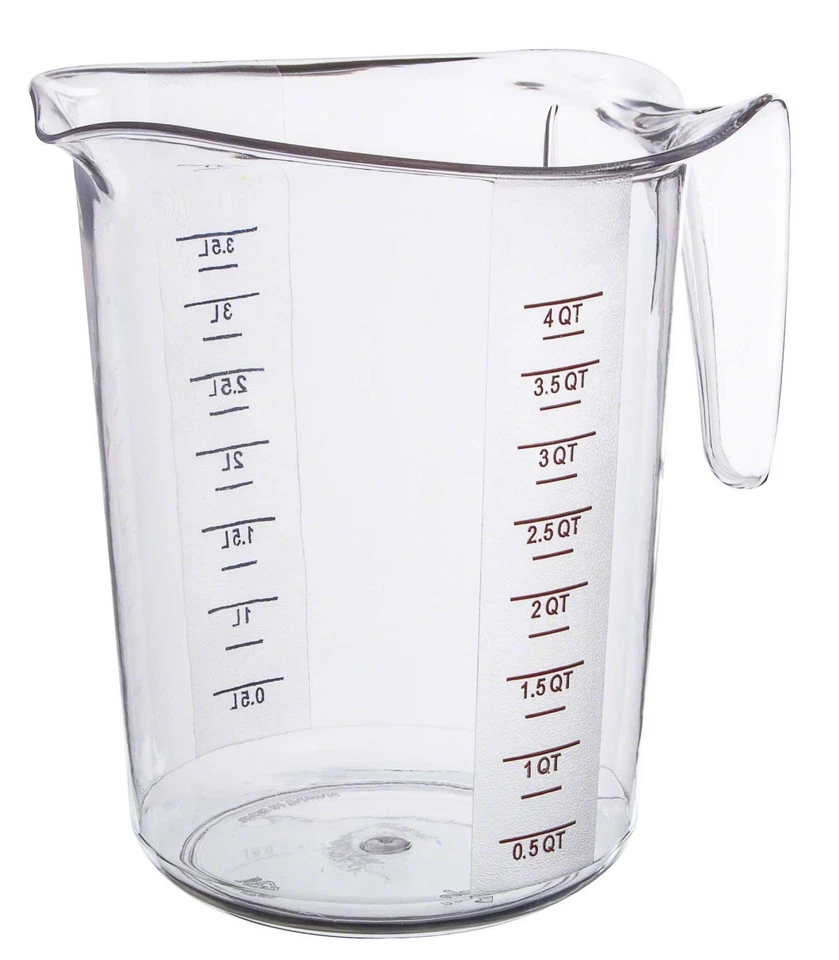 Taza medidora de policarbonato 4 cuartos de galón que ahorra espacio apta para lavavajillas fácil lectura marcas Foto 1 de 3