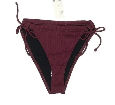 Out From Under Bikini Bottom Womens Medium Burgundy New Ribbed Summer - Image 1 of 4