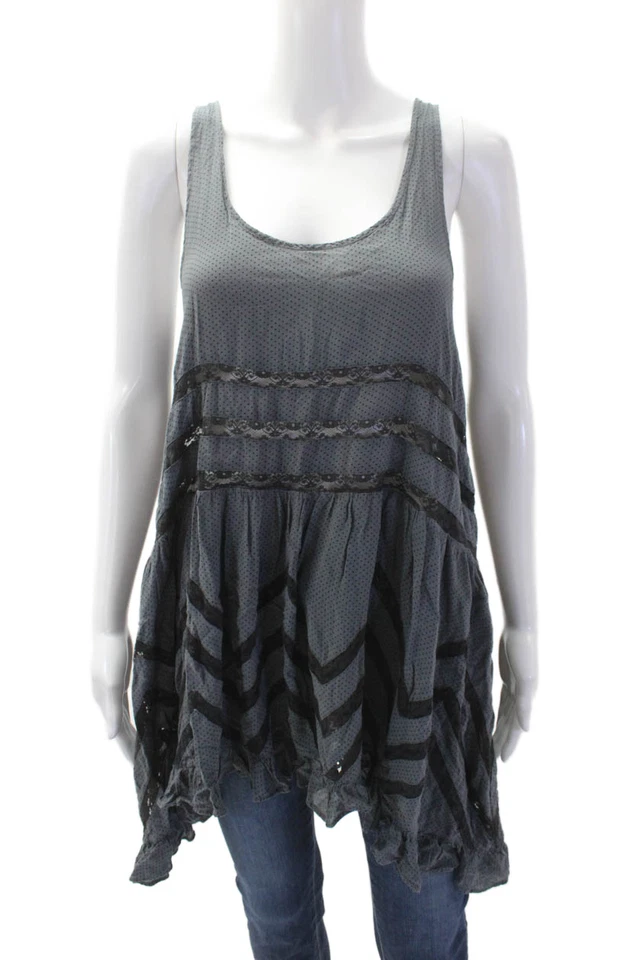 Túnica sin mangas a lunares gris oscuro talla S Intimately Free People para mujer Foto 1 de 4