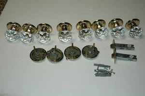 LOT OF 8 GAINSBOROUGH AUSTRALIA CRYSTAL AND GOLD TONE DOOR KNOBS PLUS HARDWARE - Picture 1 of 7