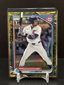 2024 Bowman Draft Cam Smith Yellow Lunar Crater /75 Astros - Picture 1 of 2