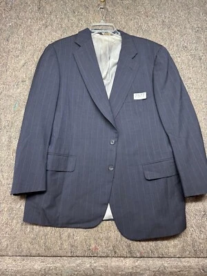 Paul Stuart Men’s Blazer Wool Blue Beige Striped Single Vent 42 43 Made in USA - Image 1 of 4