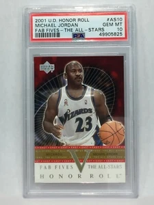 PSA 10 GEM 2001-02 Upper Deck Honor Roll Fab Fives All-Star Michael Jordan #AS10 - Picture 1 of 2