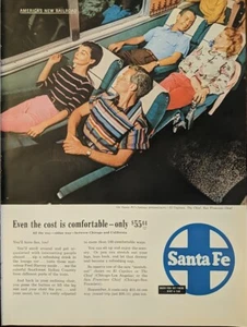 1955 Vintage Santa Fe Streamliner El Capitan Eisenbahn Druck Anzeige - Bild 1 von 1