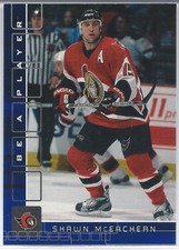 2001-02 Be A Player Memorabilia SHAWN McEACHERN Ottawa Senators SAPPHIRE #/100