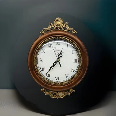 Vtg Ornate Wood Wall Clock Shalom Co 15”Analog Jesus Always With You Roman # - Image 1 of 4